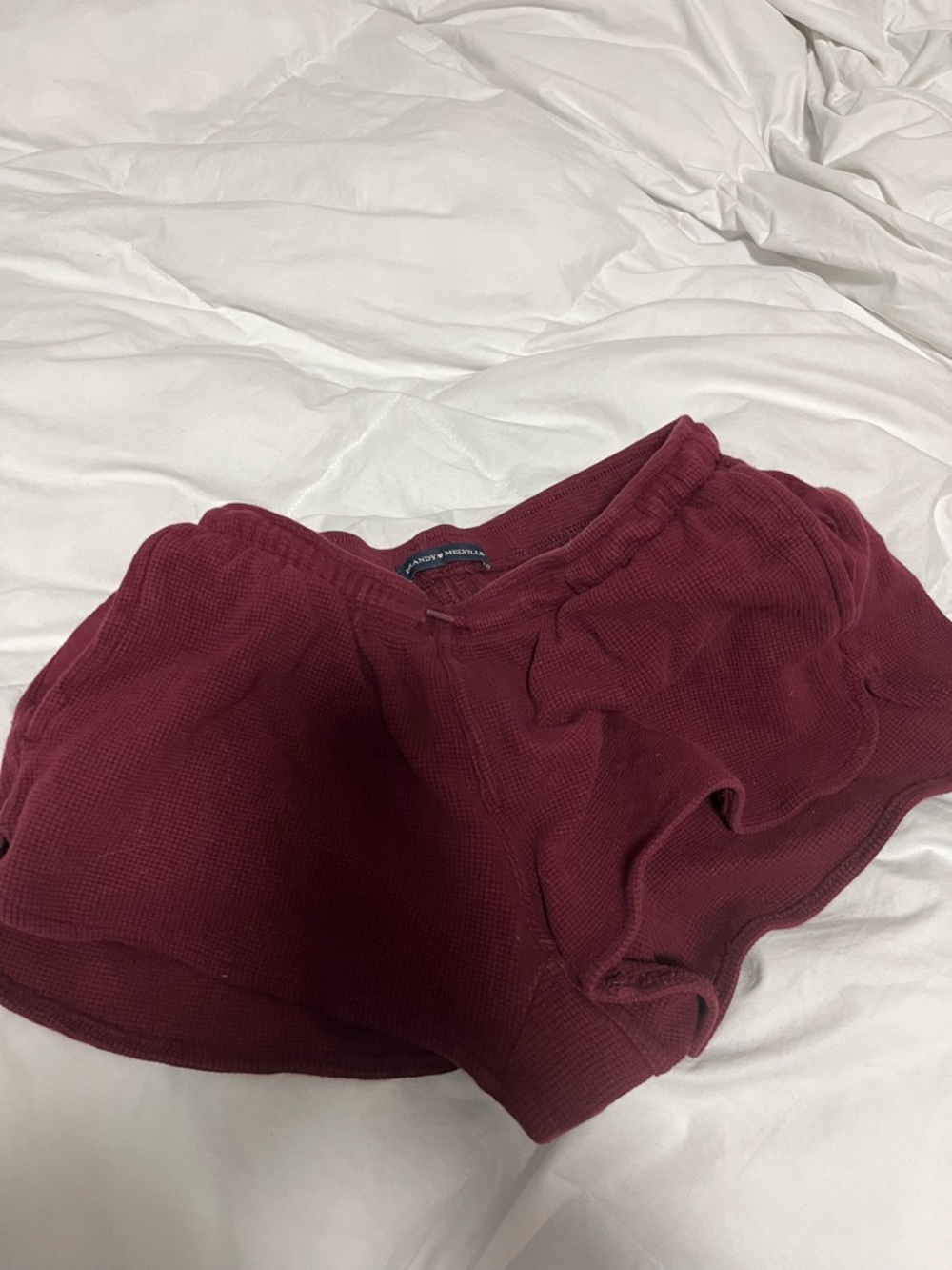 Brandy Melville Maroon Waffle Knit Shorts